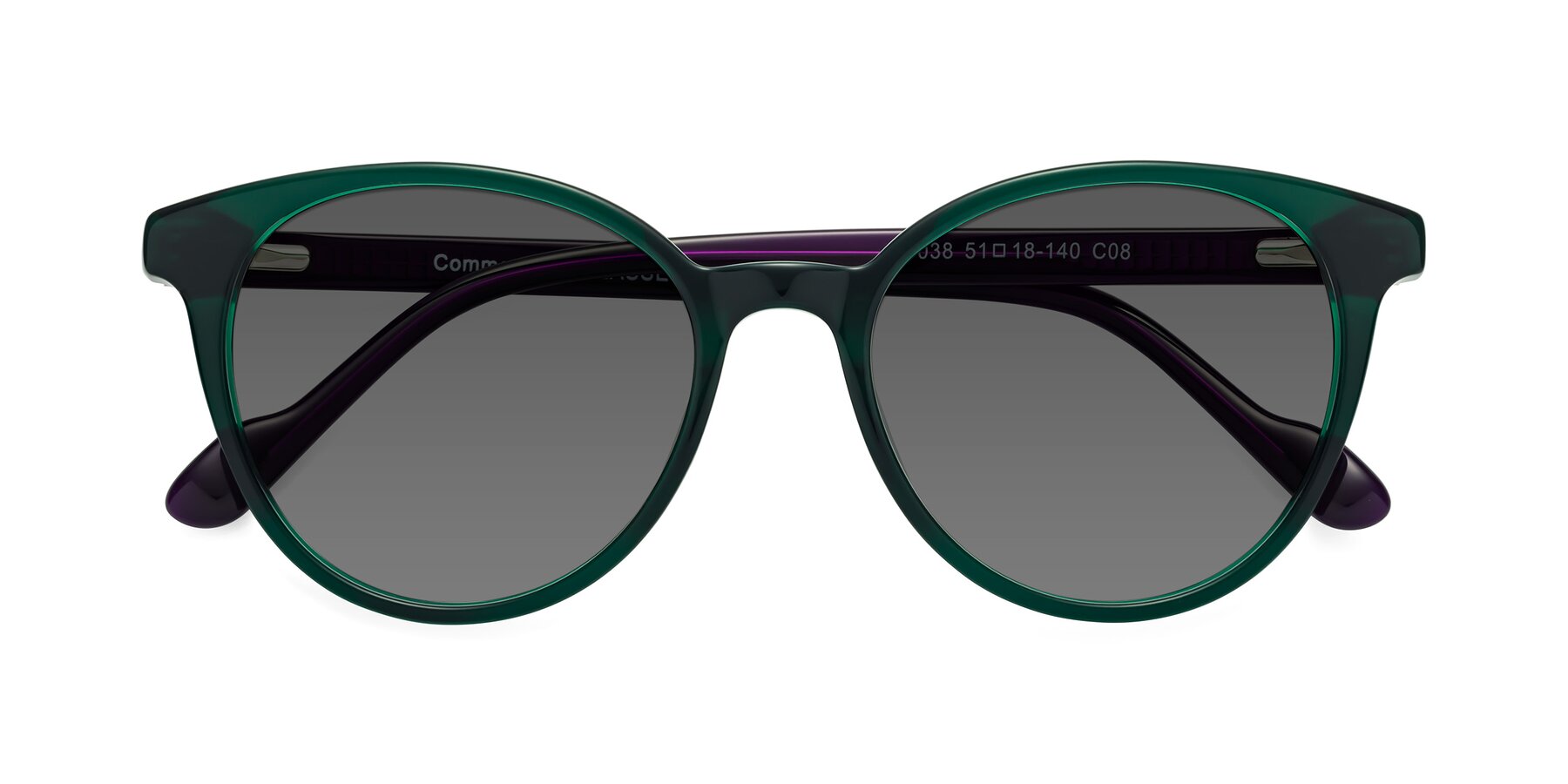 Folded Front of Common in Green-Purple with Medium Gray Tinted Lenses