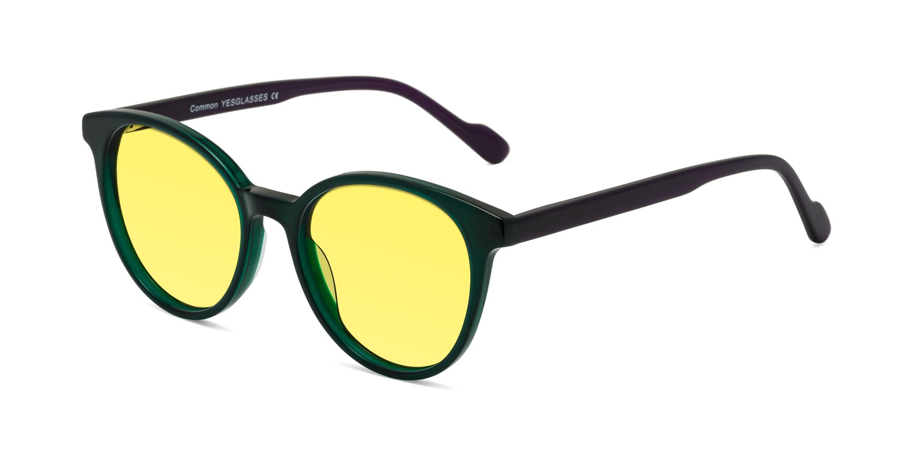 Angle of Common in Green-Purple with Medium Yellow Tinted Lenses