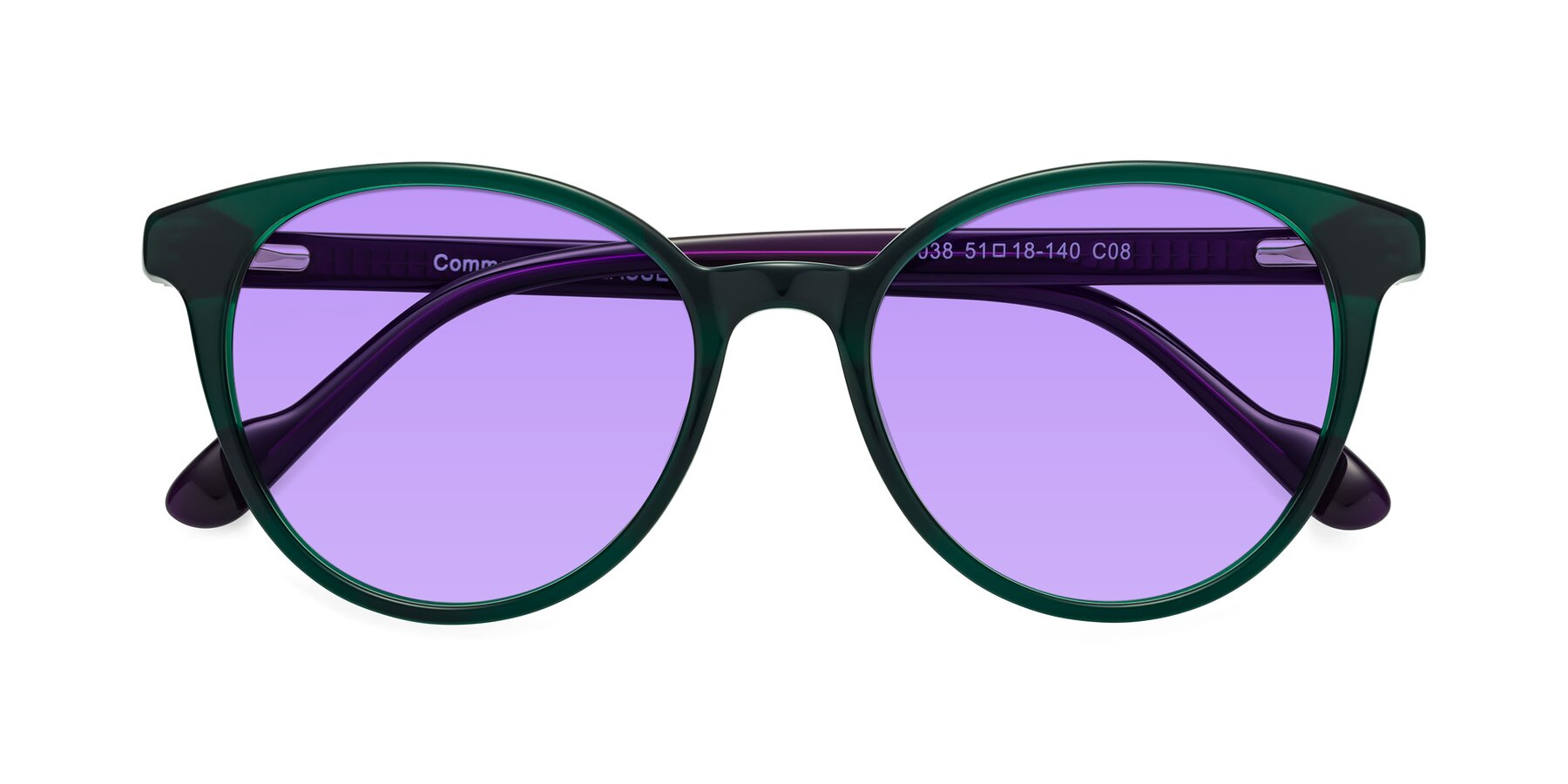 Folded Front of Common in Green-Purple with Medium Purple Tinted Lenses