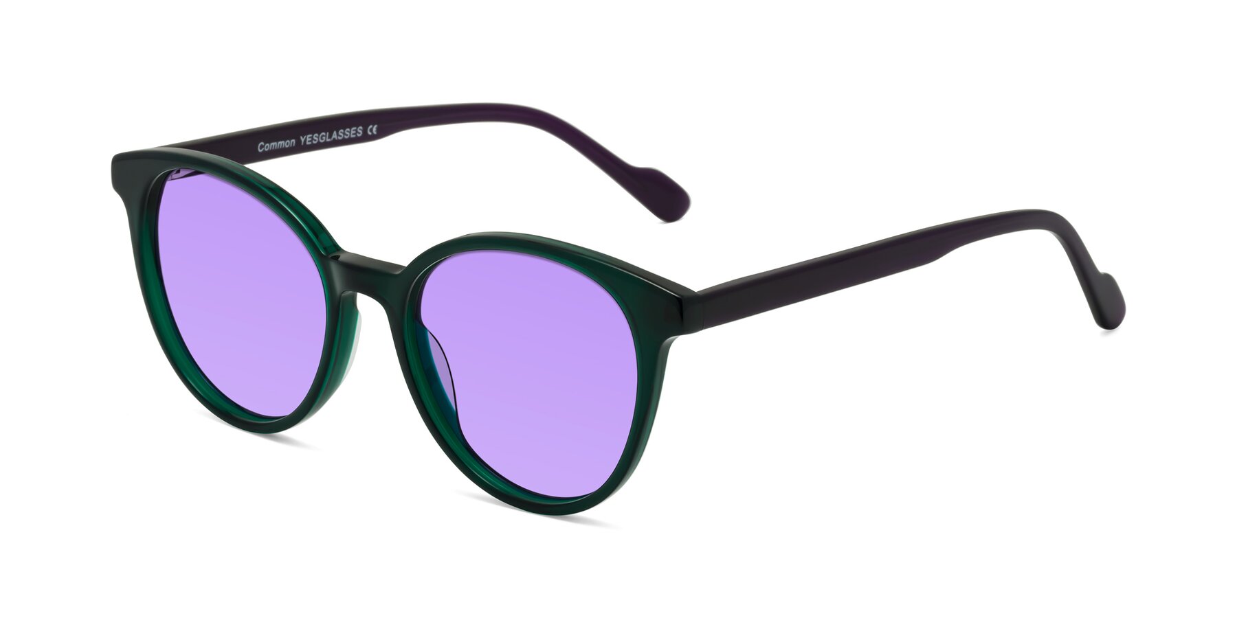 Angle of Common in Green-Purple with Medium Purple Tinted Lenses