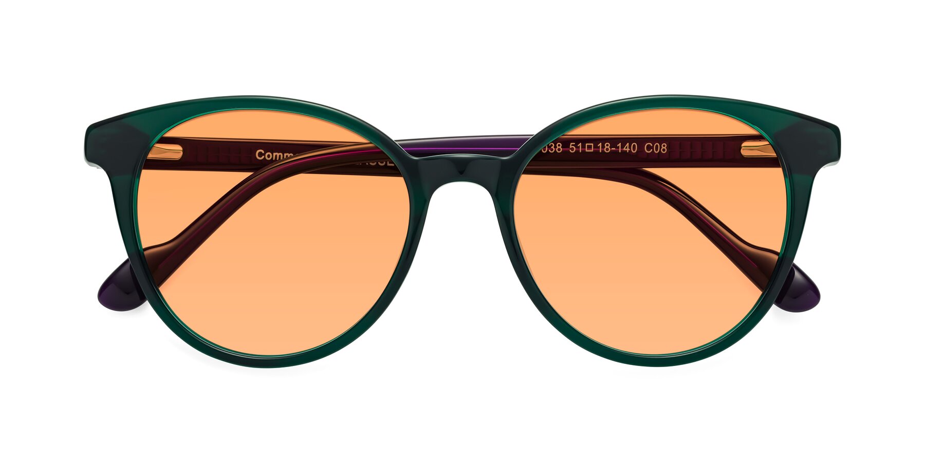 Folded Front of Common in Green-Purple with Medium Orange Tinted Lenses