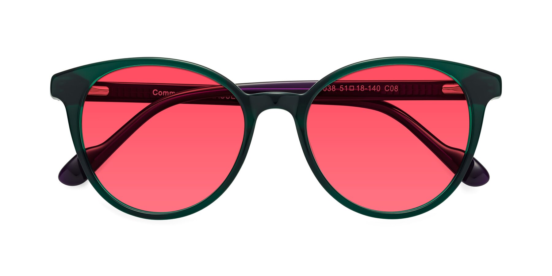 Folded Front of Common in Green-Purple with Red Tinted Lenses