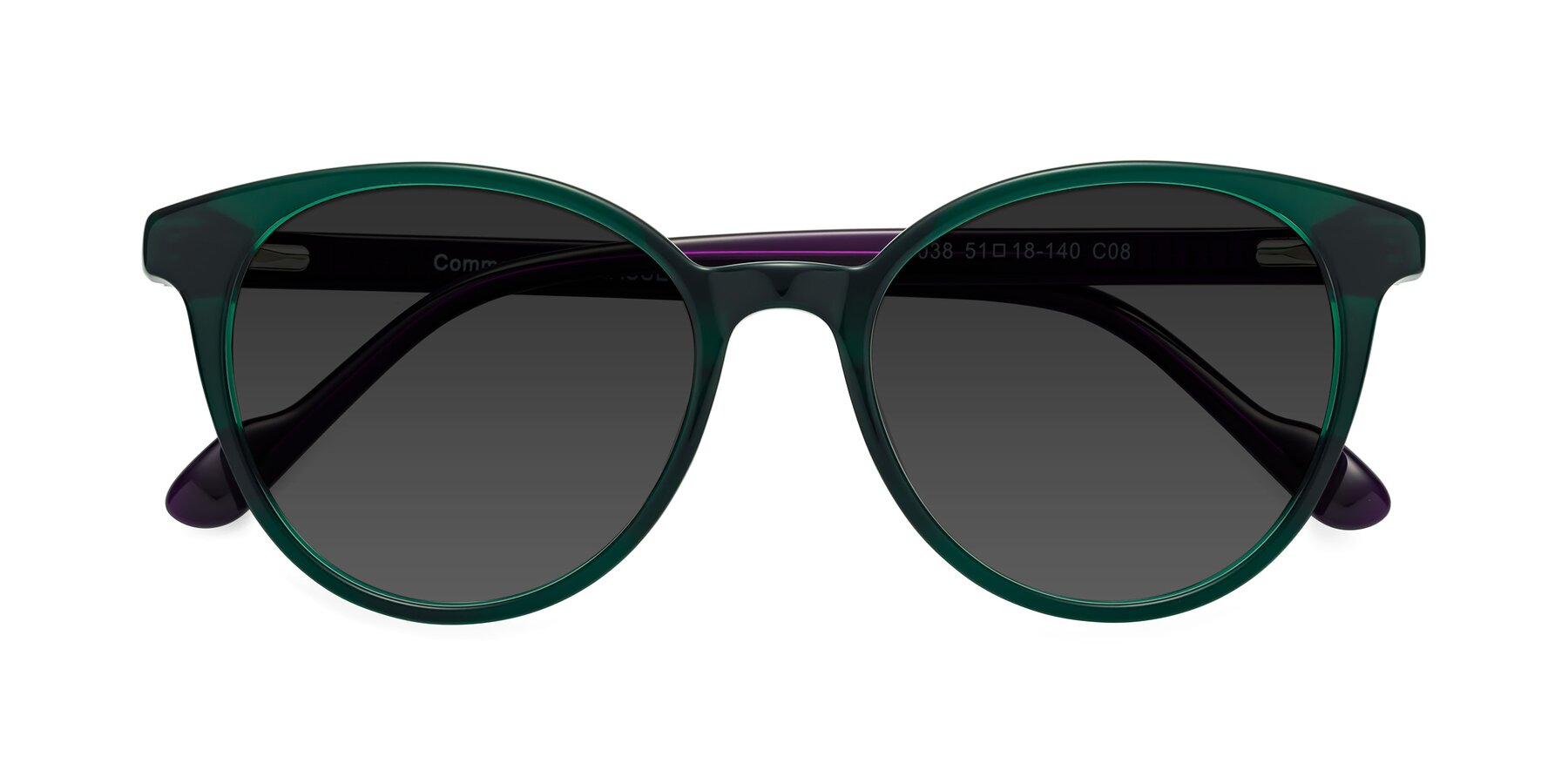 Folded Front of Common in Green-Purple with Gray Tinted Lenses