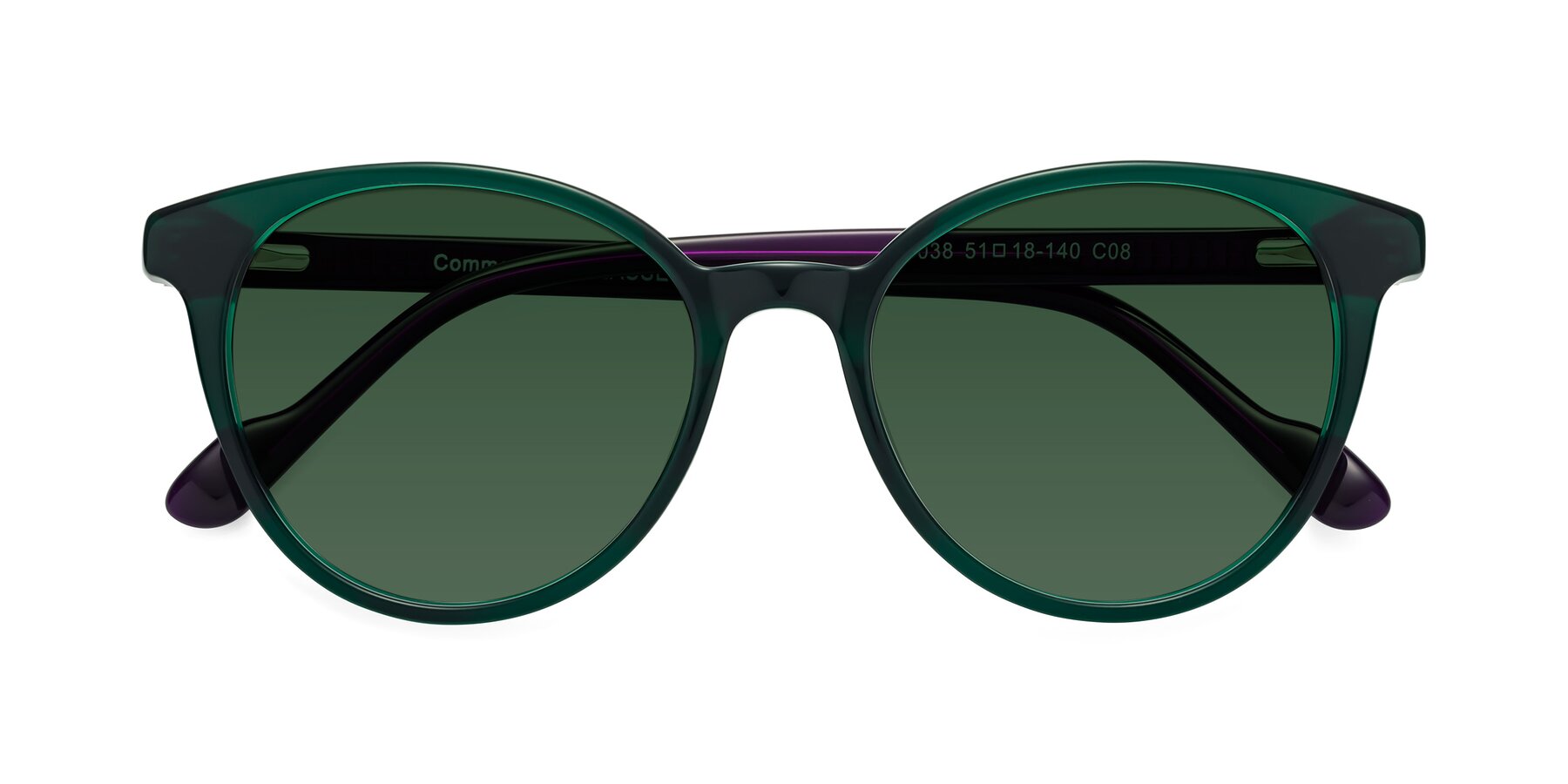 Folded Front of Common in Green-Purple with Green Tinted Lenses