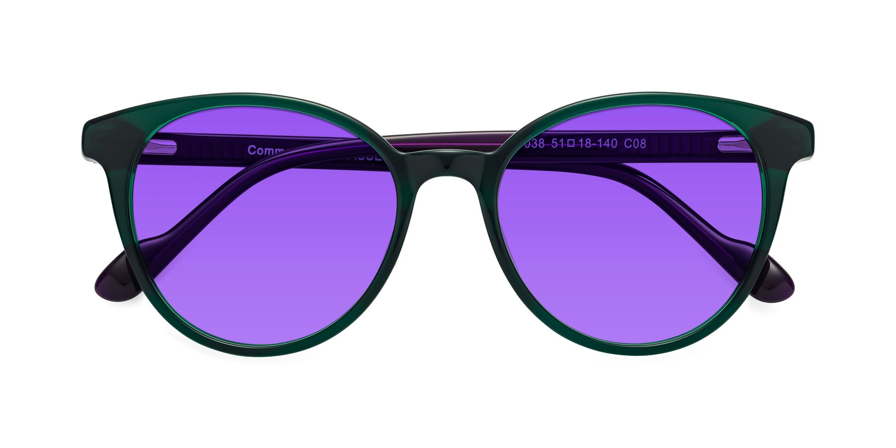 Folded Front of Common in Green-Purple with Purple Tinted Lenses