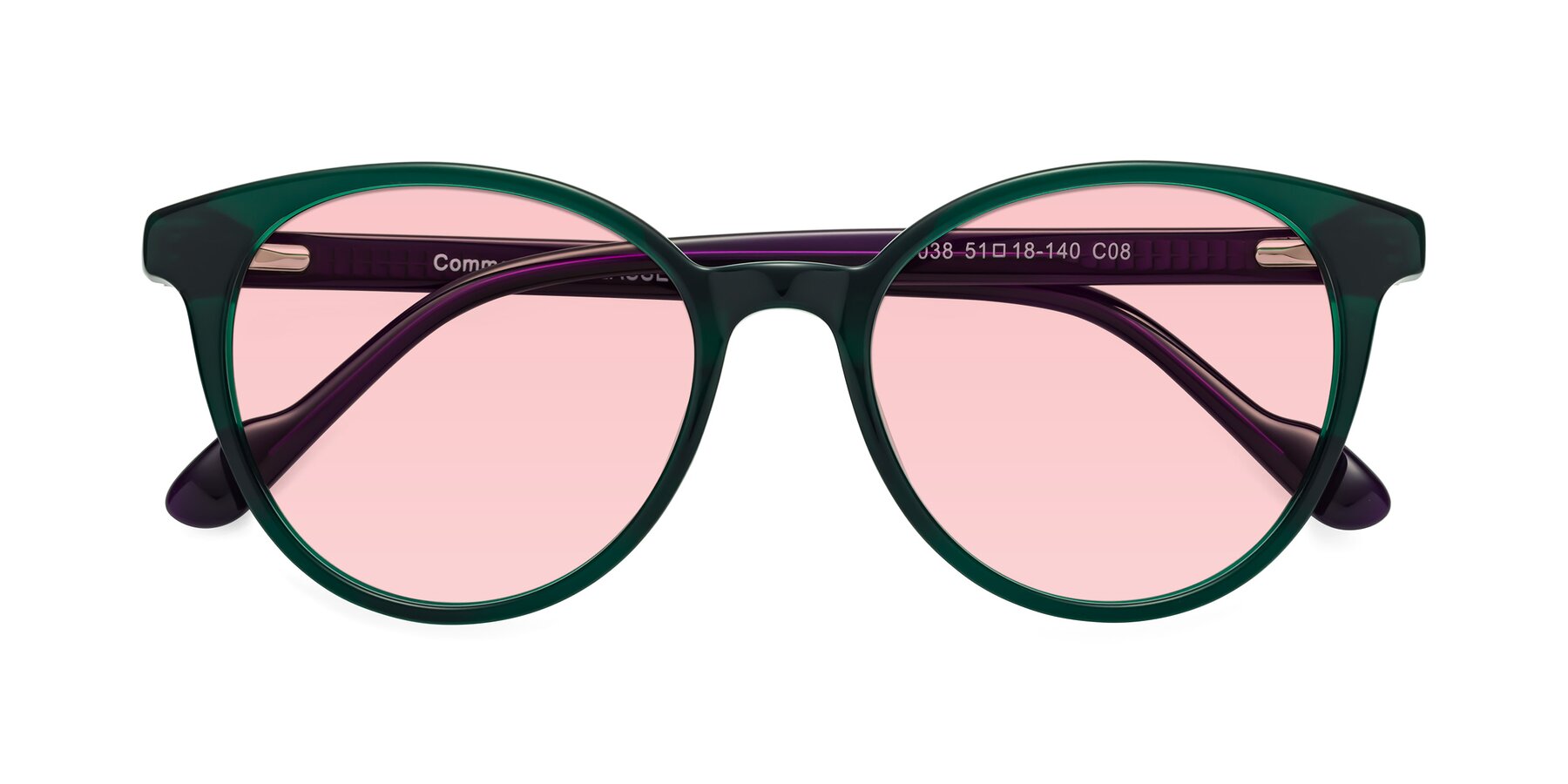 Folded Front of Common in Green-Purple with Light Garnet Tinted Lenses