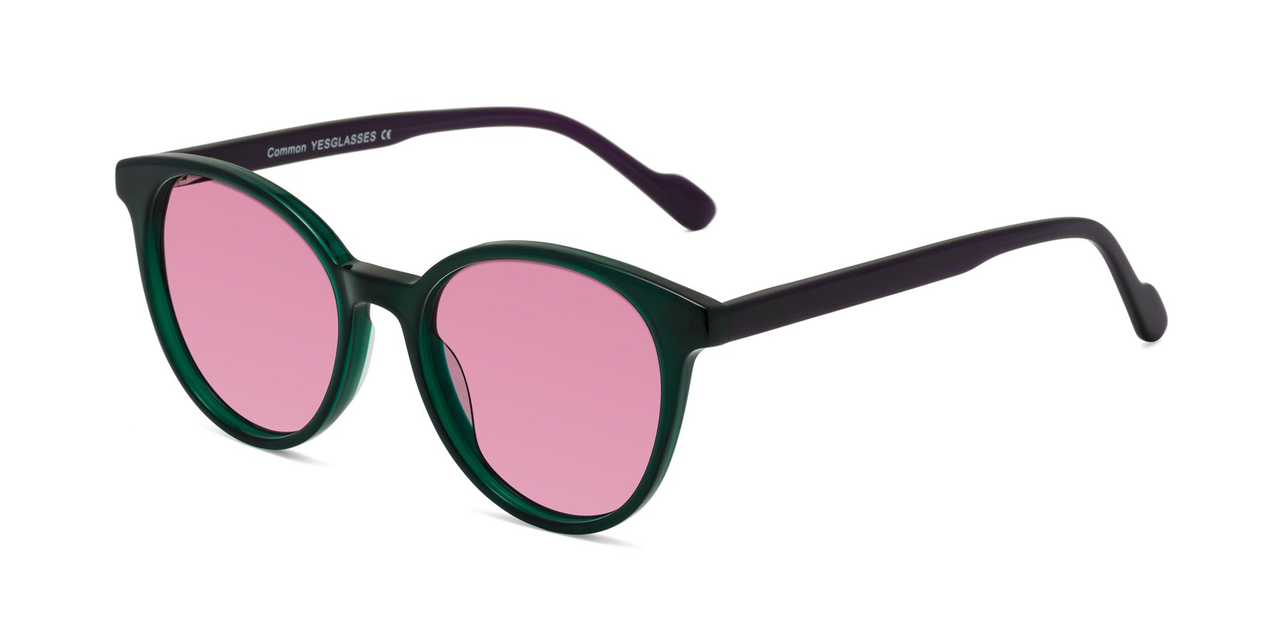 Angle of Common in Green-Purple with Medium Wine Tinted Lenses