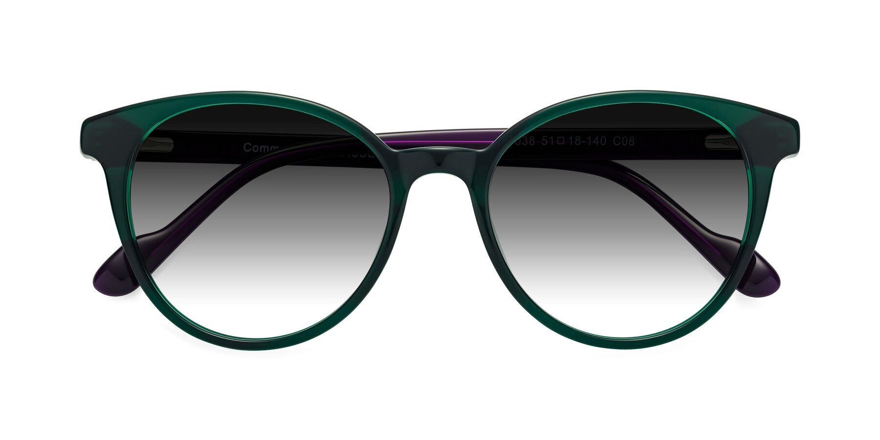 Folded Front of Common in Green-Purple with Gray Gradient Lenses