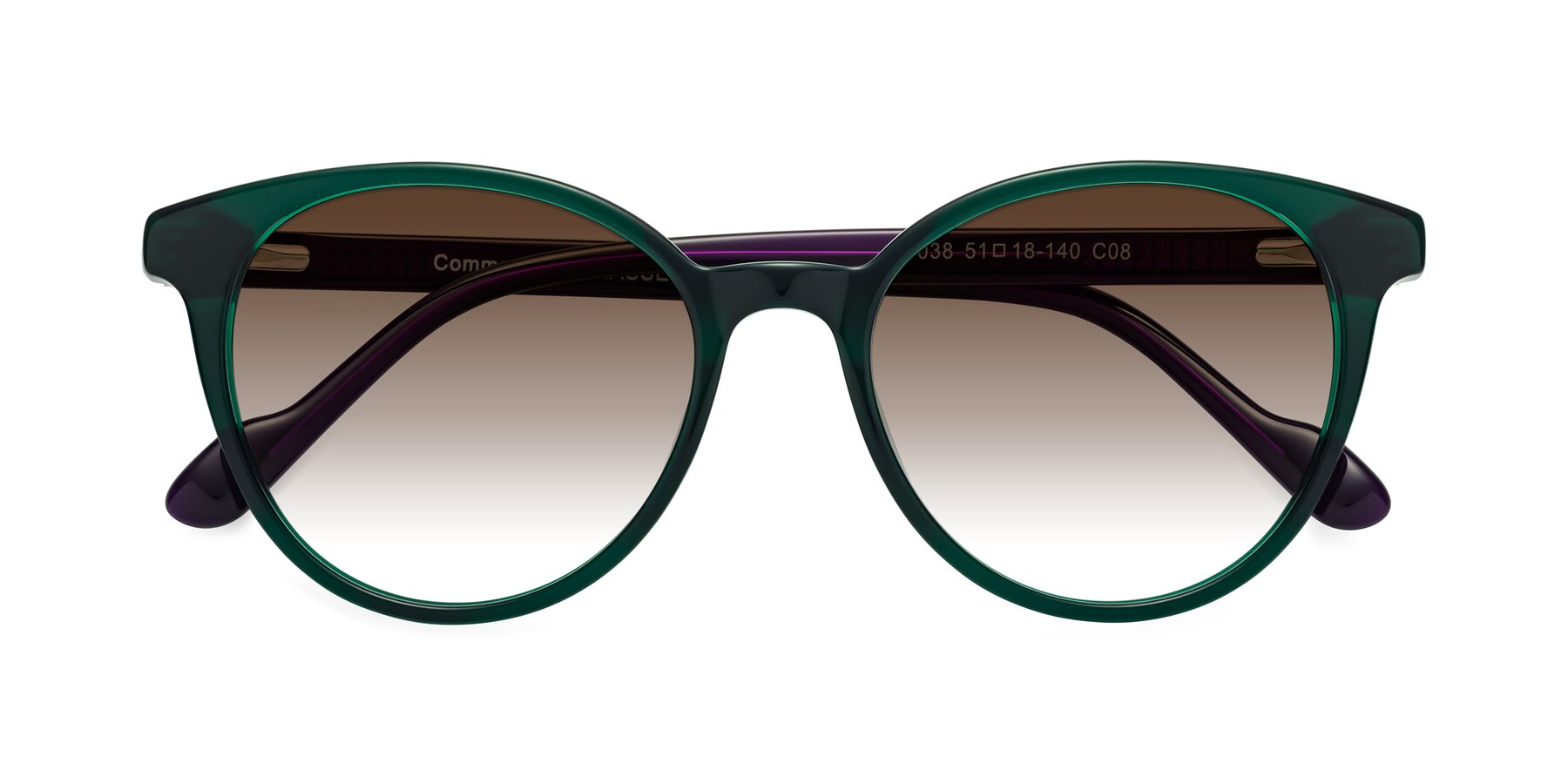 Folded Front of Common in Green-Purple with Brown Gradient Lenses