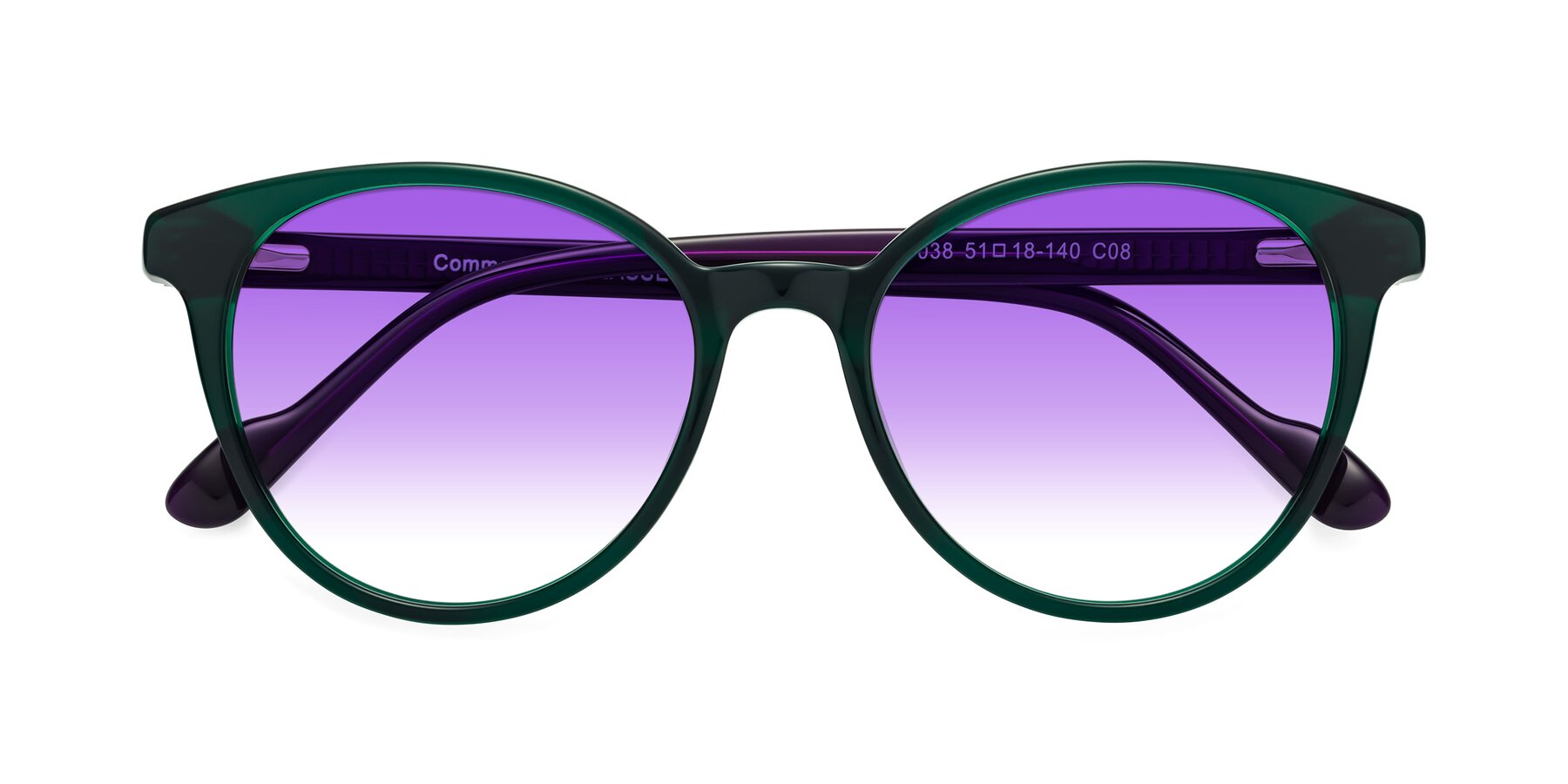 Folded Front of Common in Green-Purple with Purple Gradient Lenses