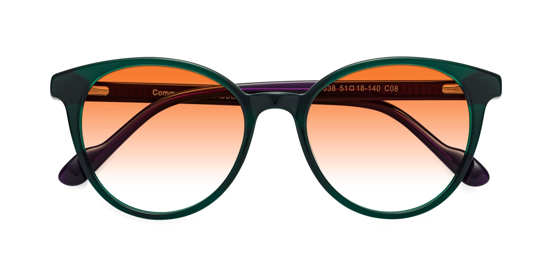 Folded Front of Common in Green-Purple with Orange Gradient Lenses