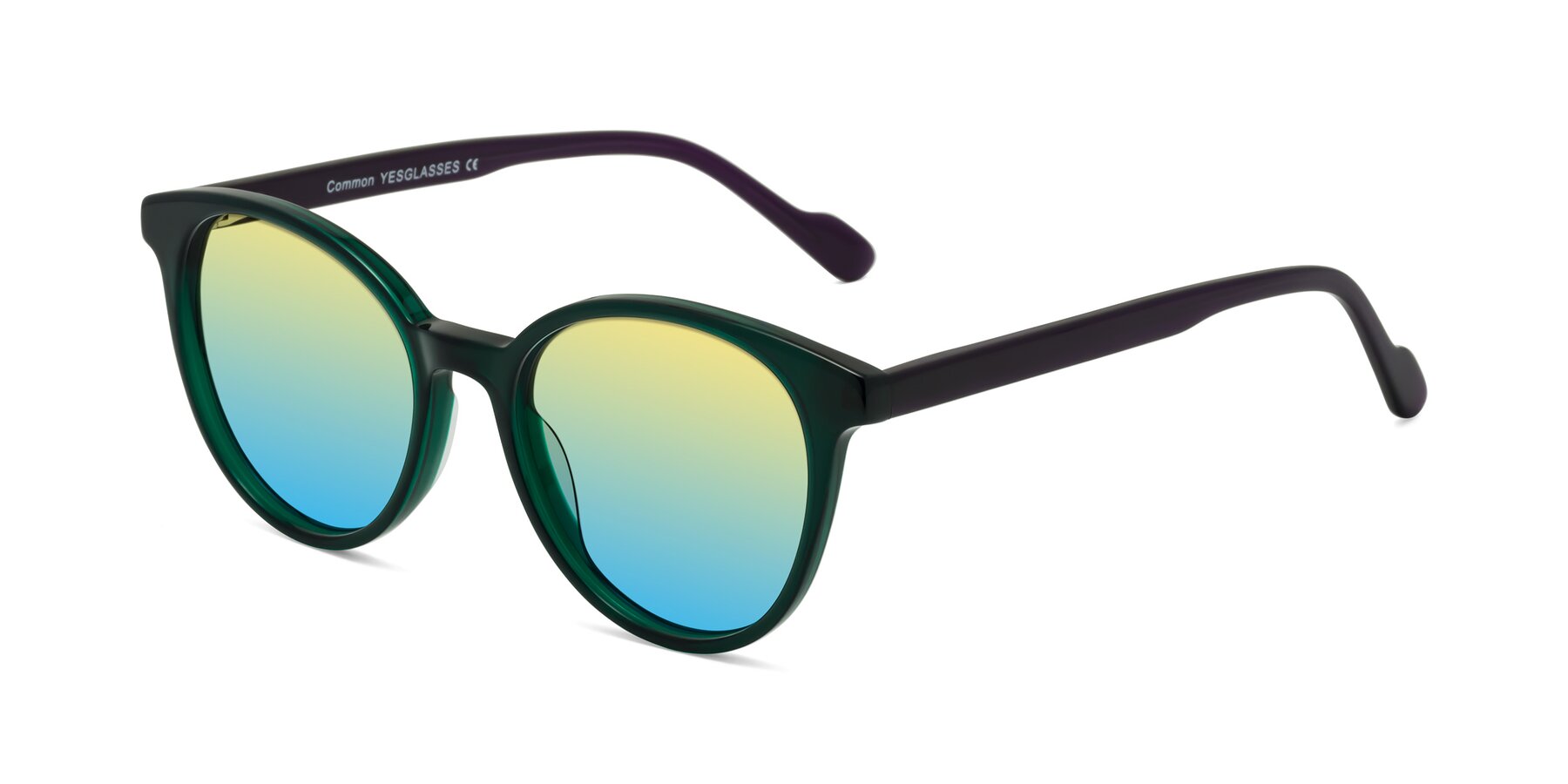 Angle of Common in Green-Purple with Yellow / Blue Gradient Lenses