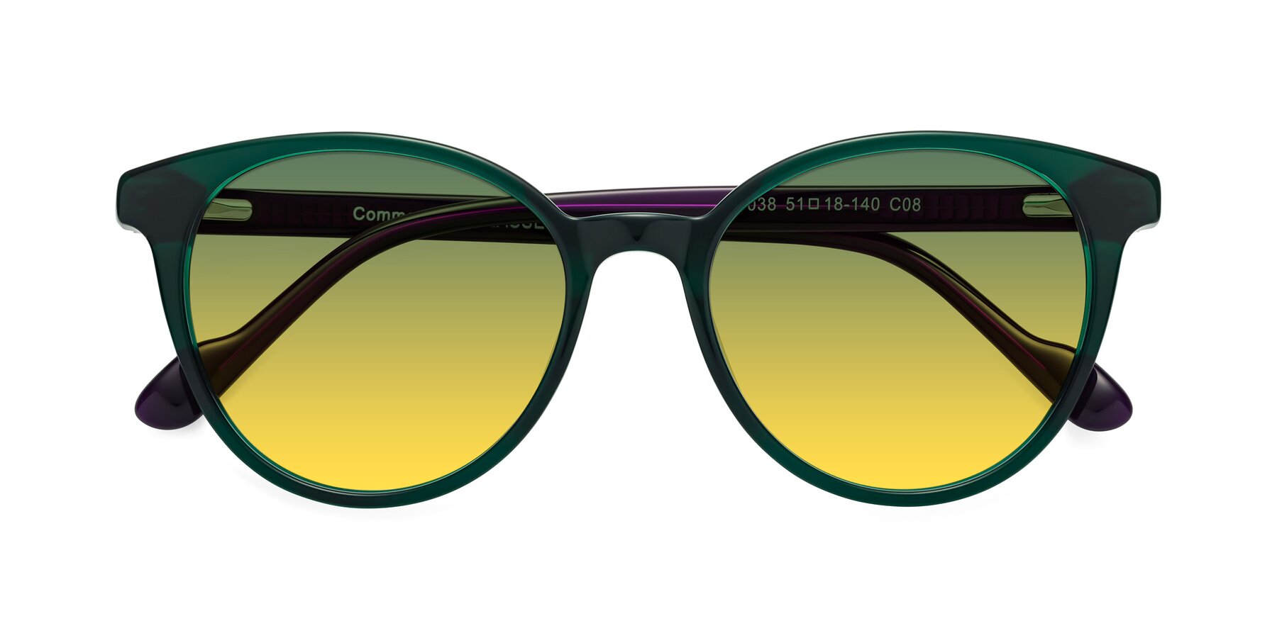 Folded Front of Common in Green-Purple with Green / Yellow Gradient Lenses