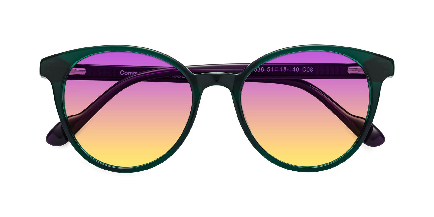 Folded Front of Common in Green-Purple with Purple / Yellow Gradient Lenses