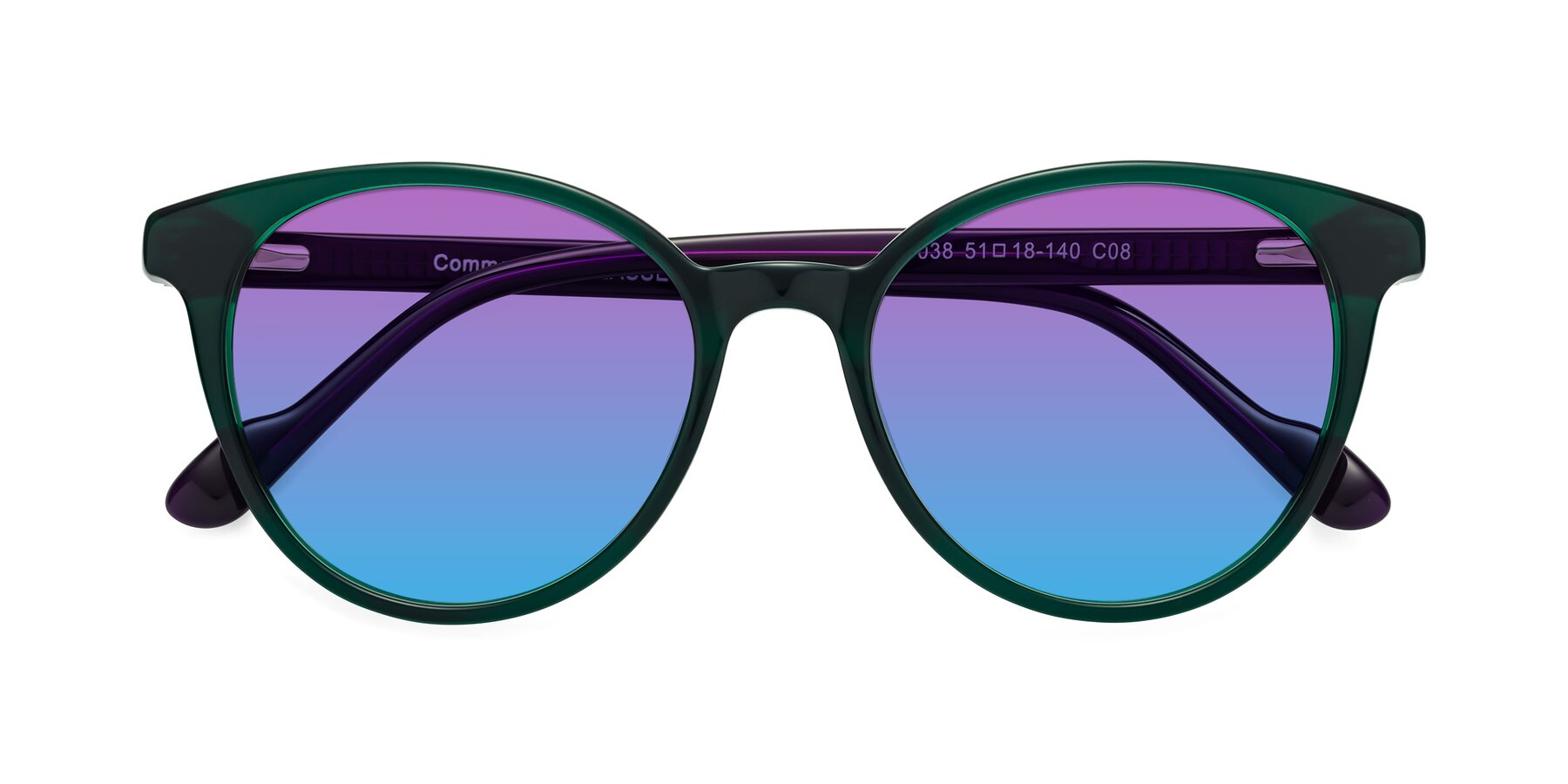 Folded Front of Common in Green-Purple with Purple / Blue Gradient Lenses