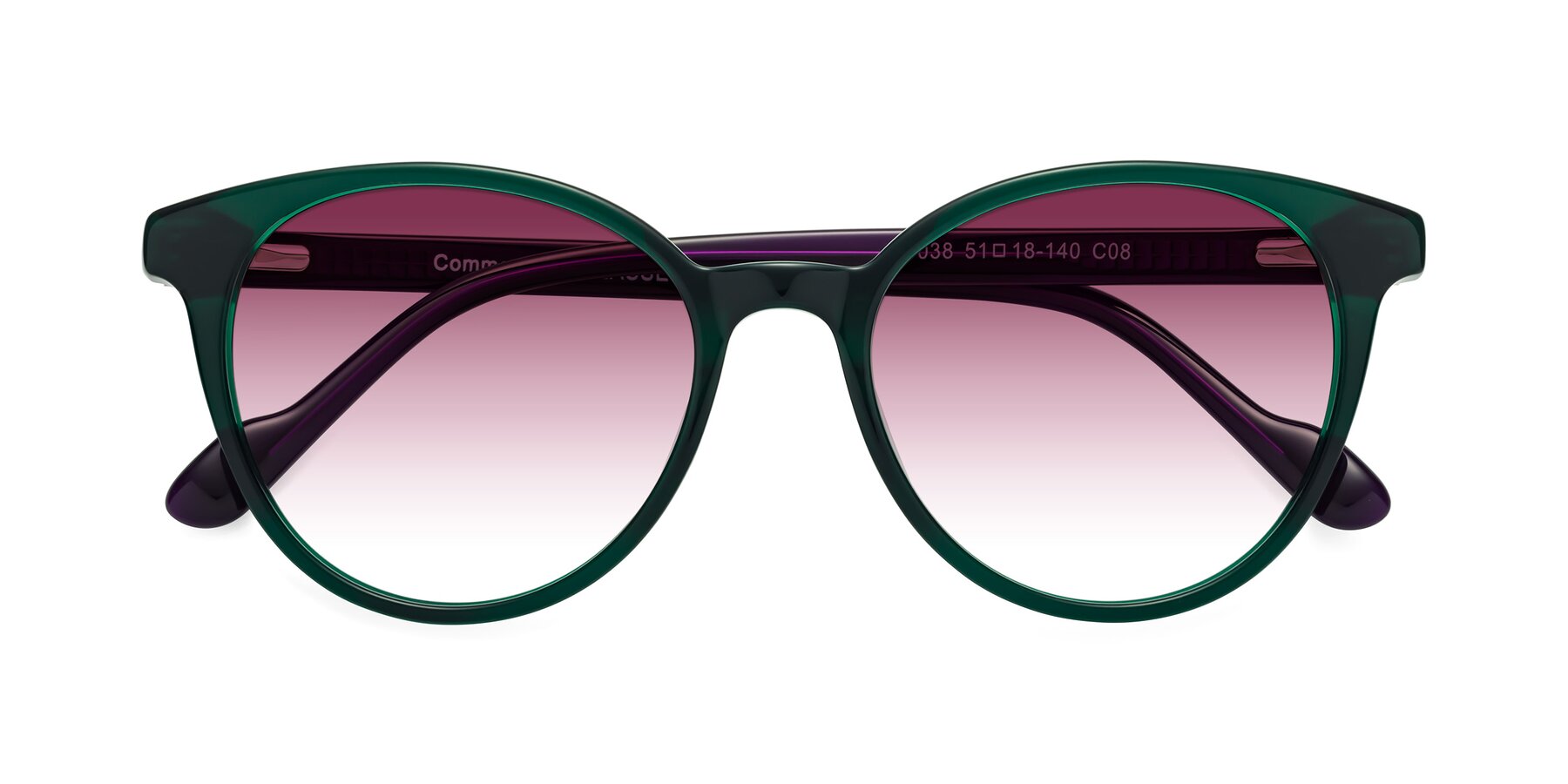 Folded Front of Common in Green-Purple with Wine Gradient Lenses