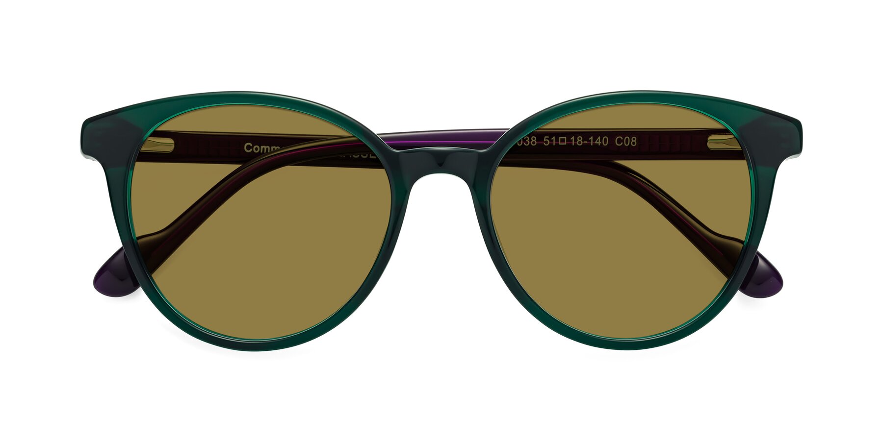 Folded Front of Common in Green-Purple with Brown Polarized Lenses