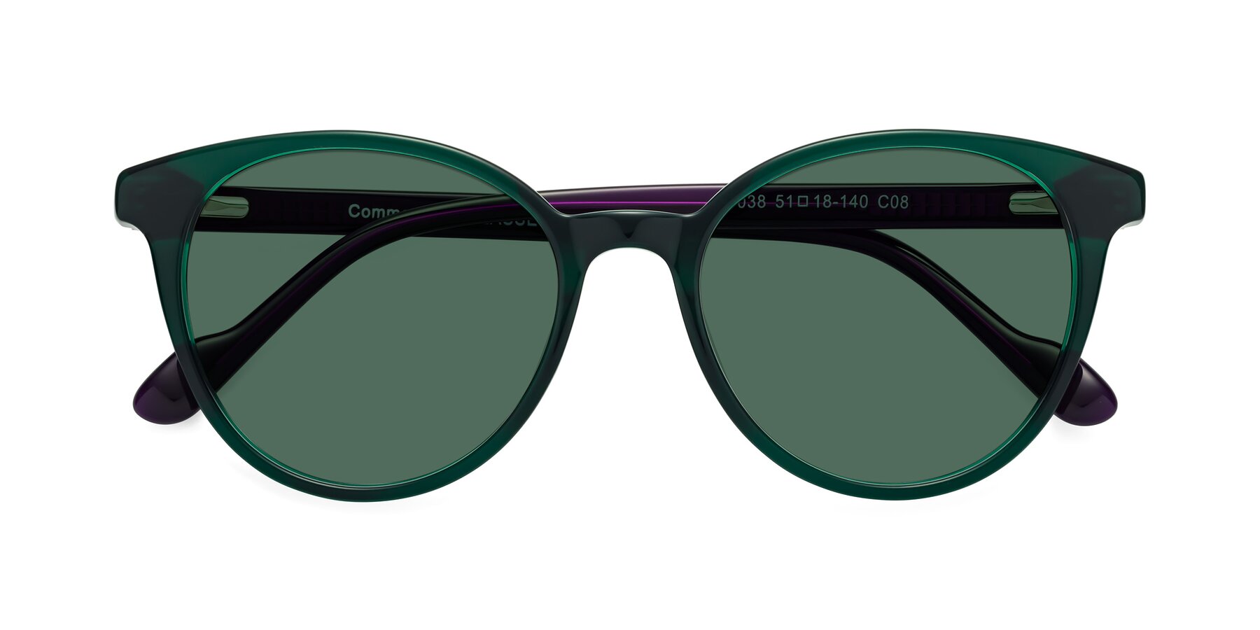 Folded Front of Common in Green-Purple with Green Polarized Lenses