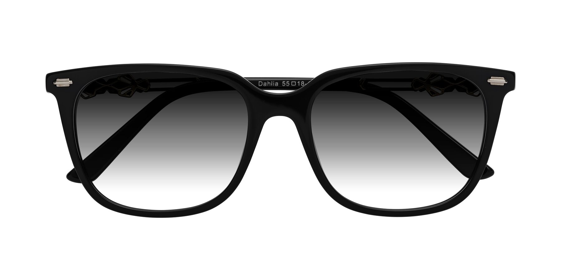 Folded Front of Dahlia in Black with Gray Gradient Lenses