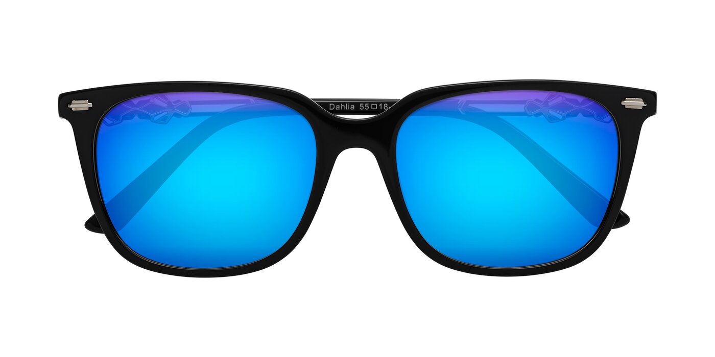 Dahlia - Black Flash Mirrored Sunglasses