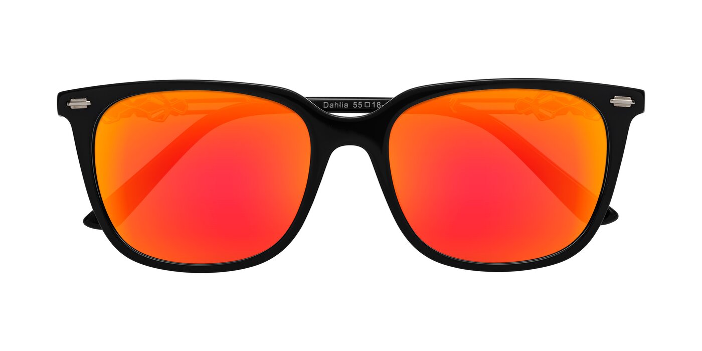 Dahlia - Black Flash Mirrored Sunglasses