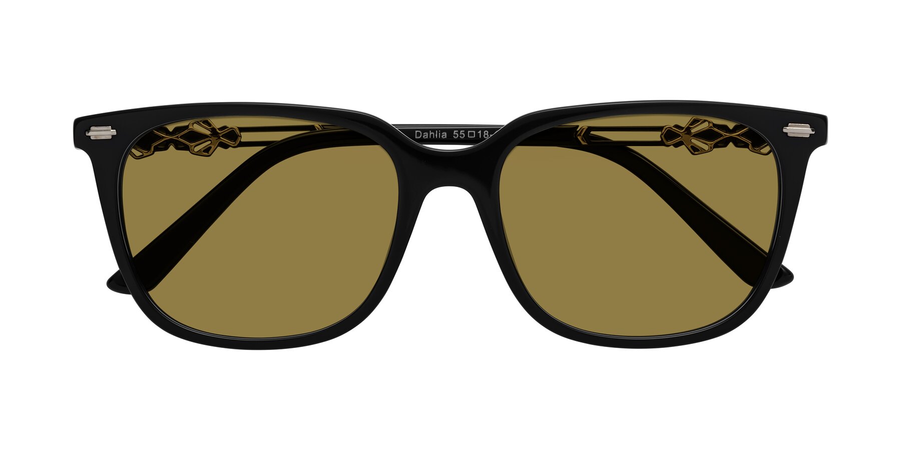 Folded Front of Dahlia in Black with Brown Polarized Lenses