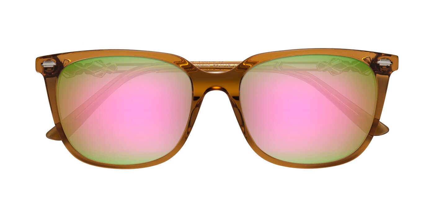 Dahlia - Maple Syrup Flash Mirrored Sunglasses
