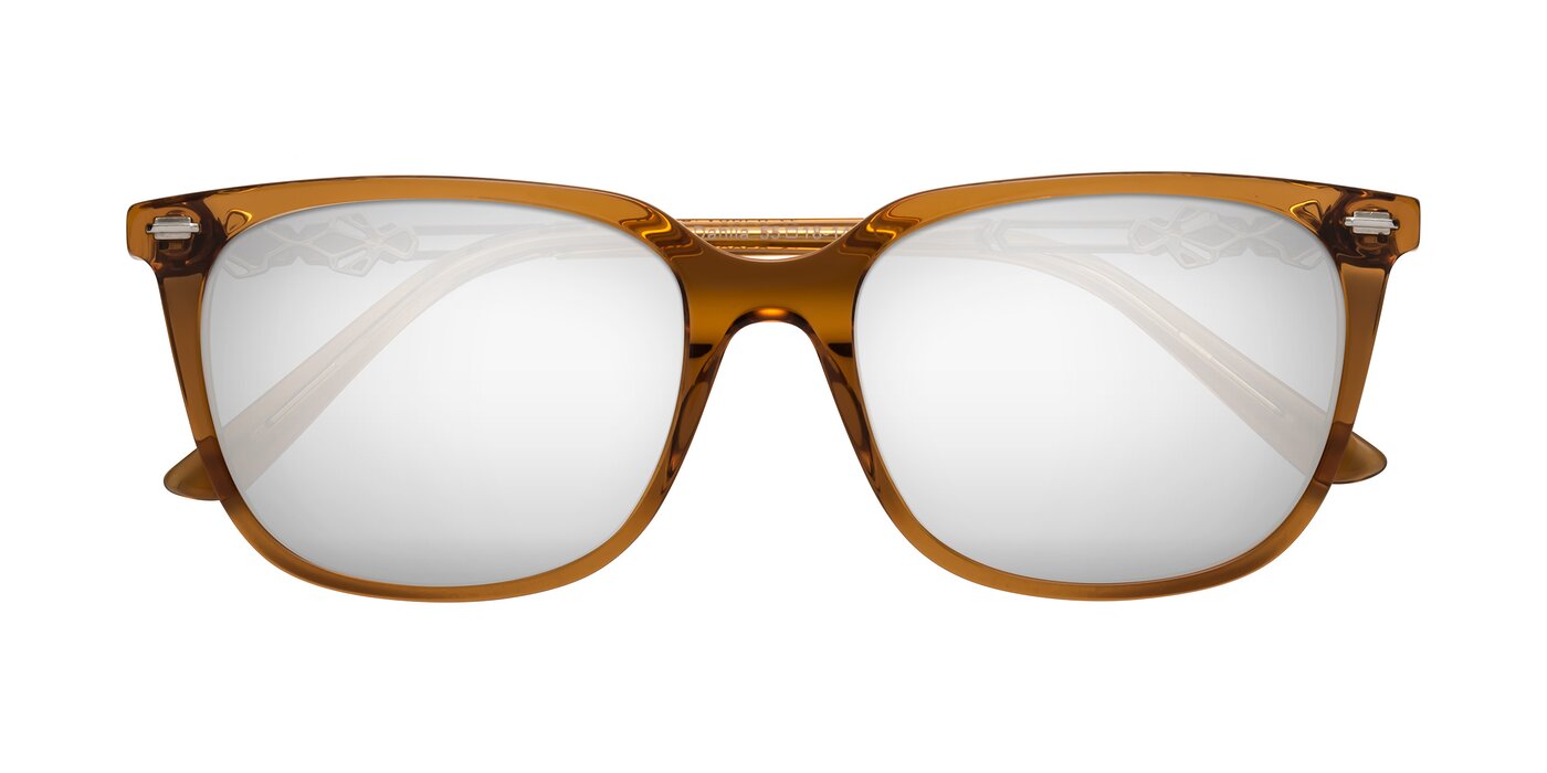 Dahlia - Maple Syrup Flash Mirrored Sunglasses