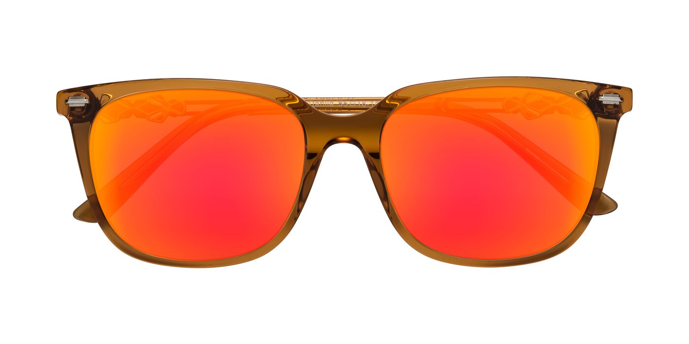 Dahlia - Maple Syrup Flash Mirrored Sunglasses