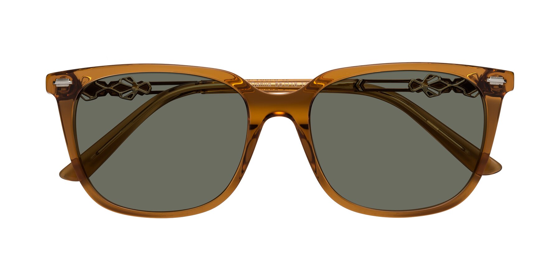 Folded Front of Dahlia in Maple Syrup with Gray Polarized Lenses