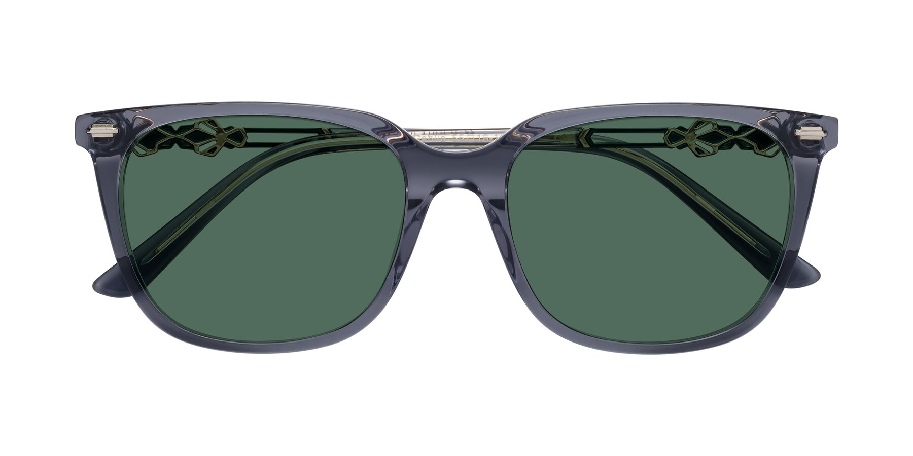 Folded Front of Dahlia in Blue Gray with Green Polarized Lenses