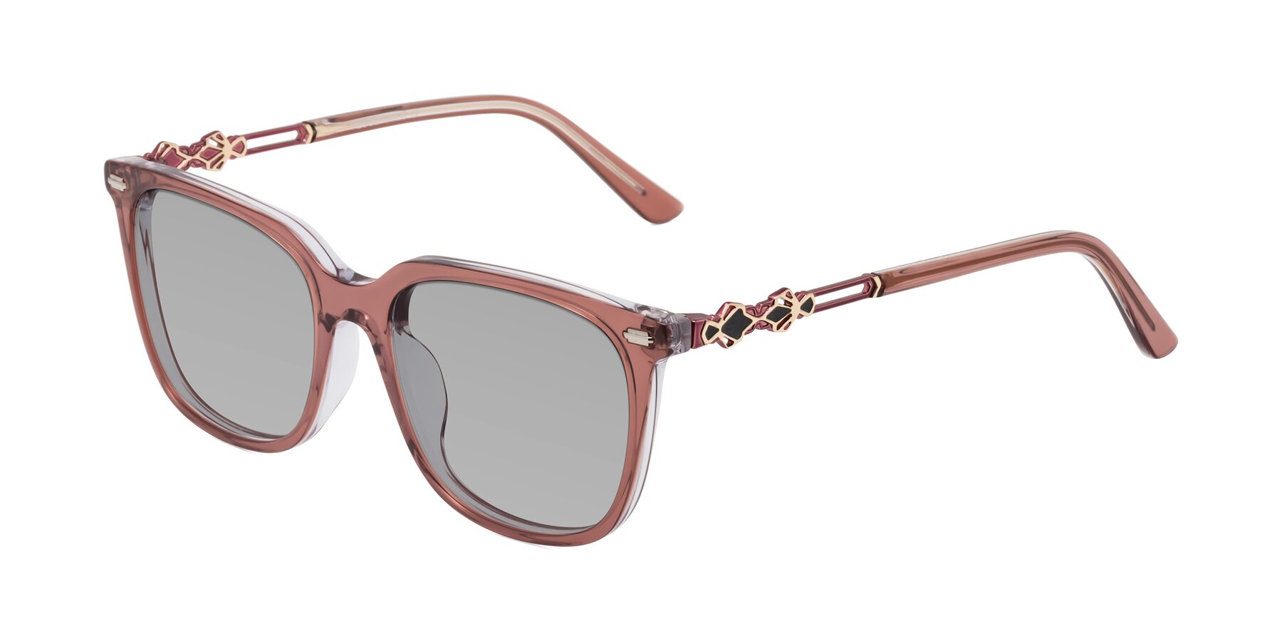 Angle of Dahlia in Mauve Taupe with Light Gray Tinted Lenses