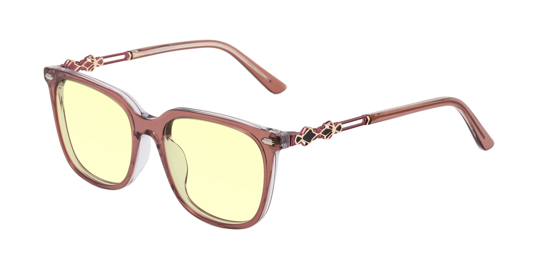 Angle of Dahlia in Mauve Taupe with Light Yellow Tinted Lenses