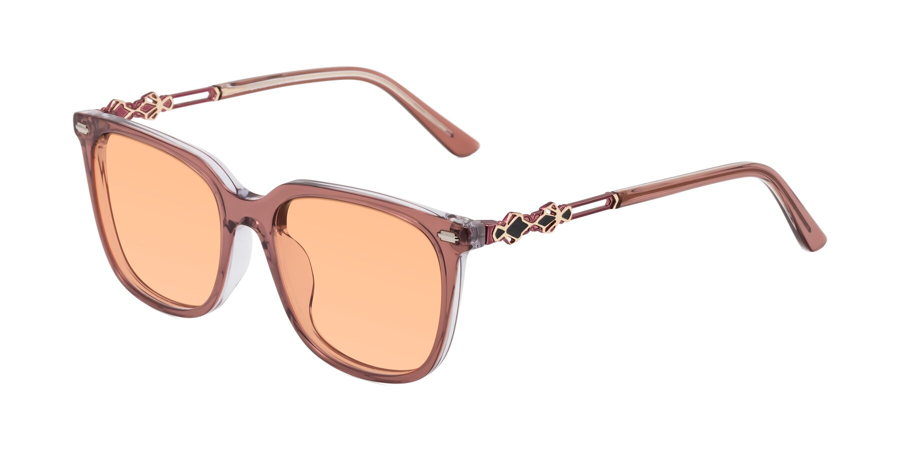 Angle of Dahlia in Mauve Taupe with Light Orange Tinted Lenses