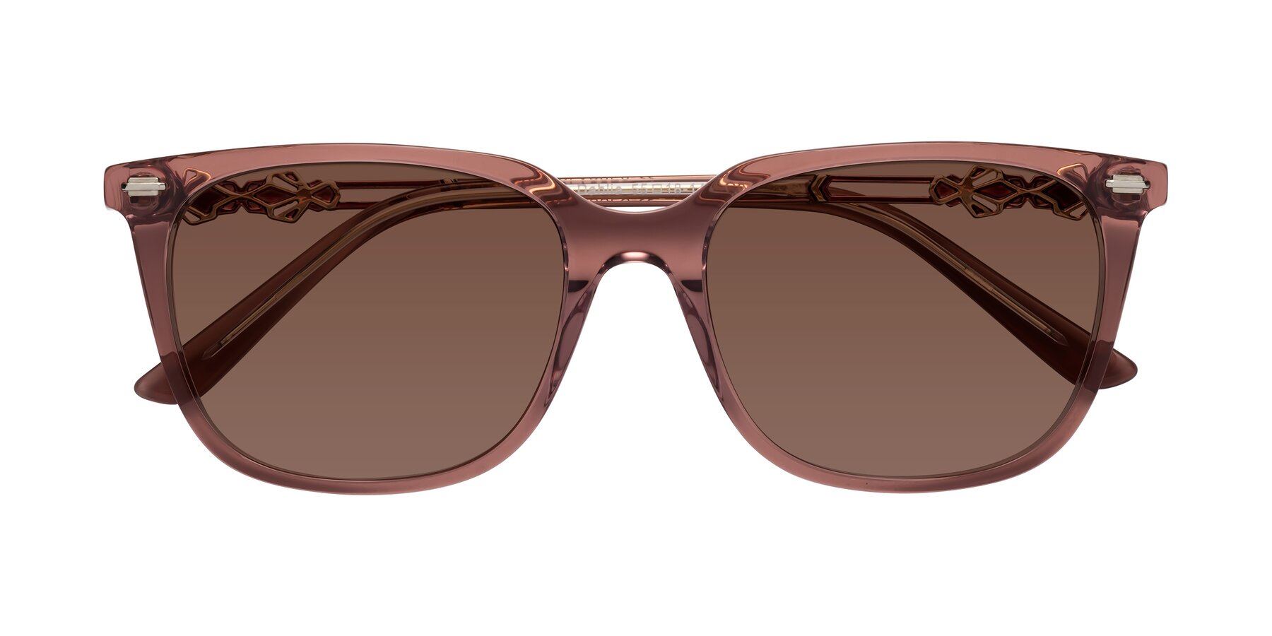 Folded Front of Dahlia in Mauve Taupe with Brown Tinted Lenses