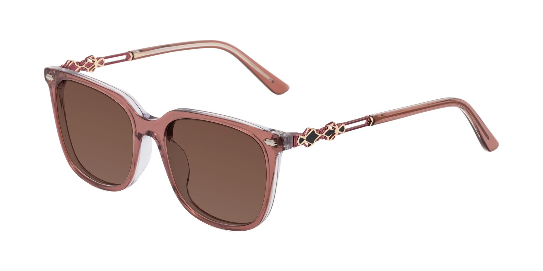 Angle of Dahlia in Mauve Taupe with Brown Tinted Lenses