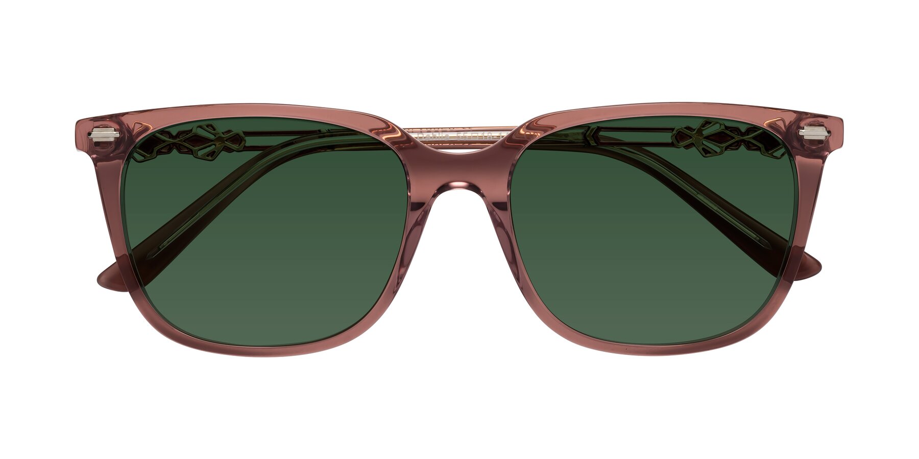 Folded Front of Dahlia in Mauve Taupe with Green Tinted Lenses