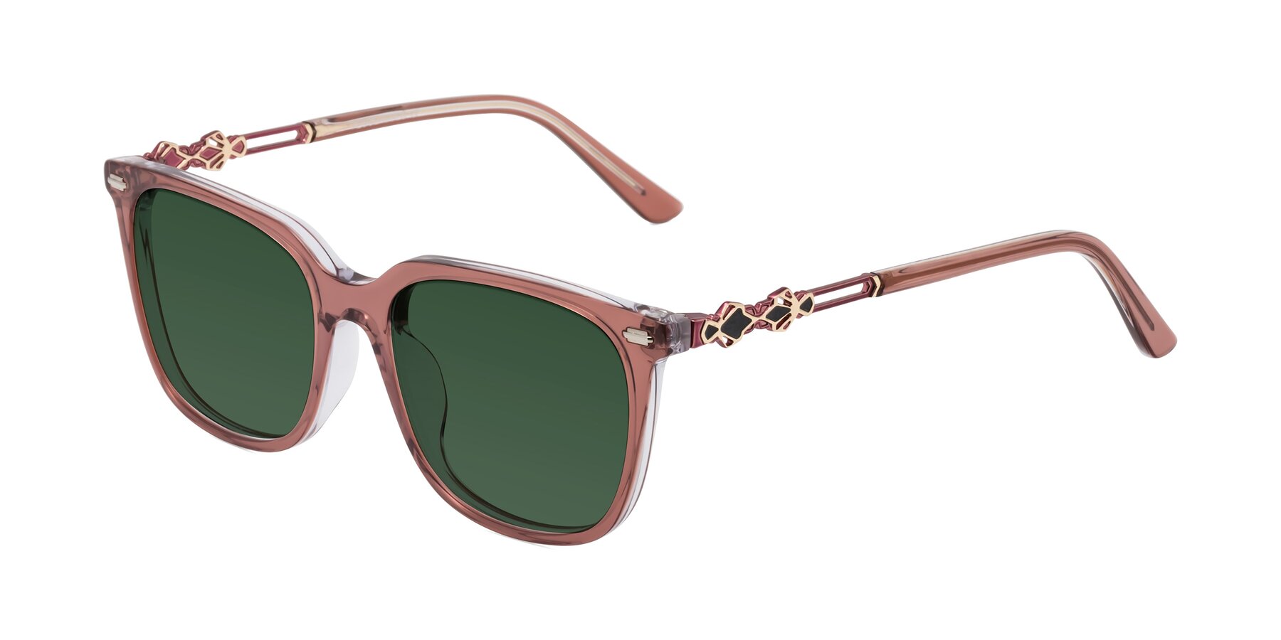 Angle of Dahlia in Mauve Taupe with Green Tinted Lenses