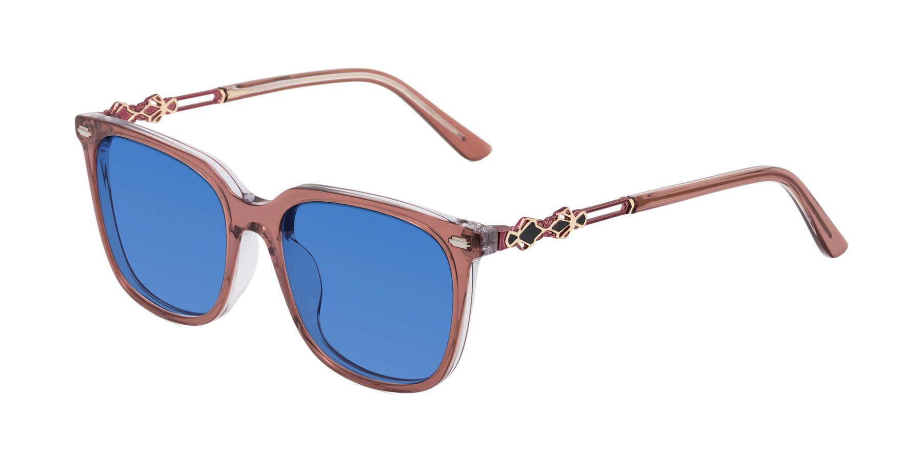 Angle of Dahlia in Mauve Taupe with Blue Tinted Lenses