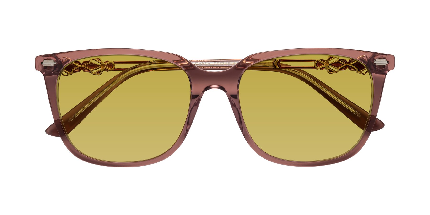 Folded Front of Dahlia in Mauve Taupe with Champagne Tinted Lenses