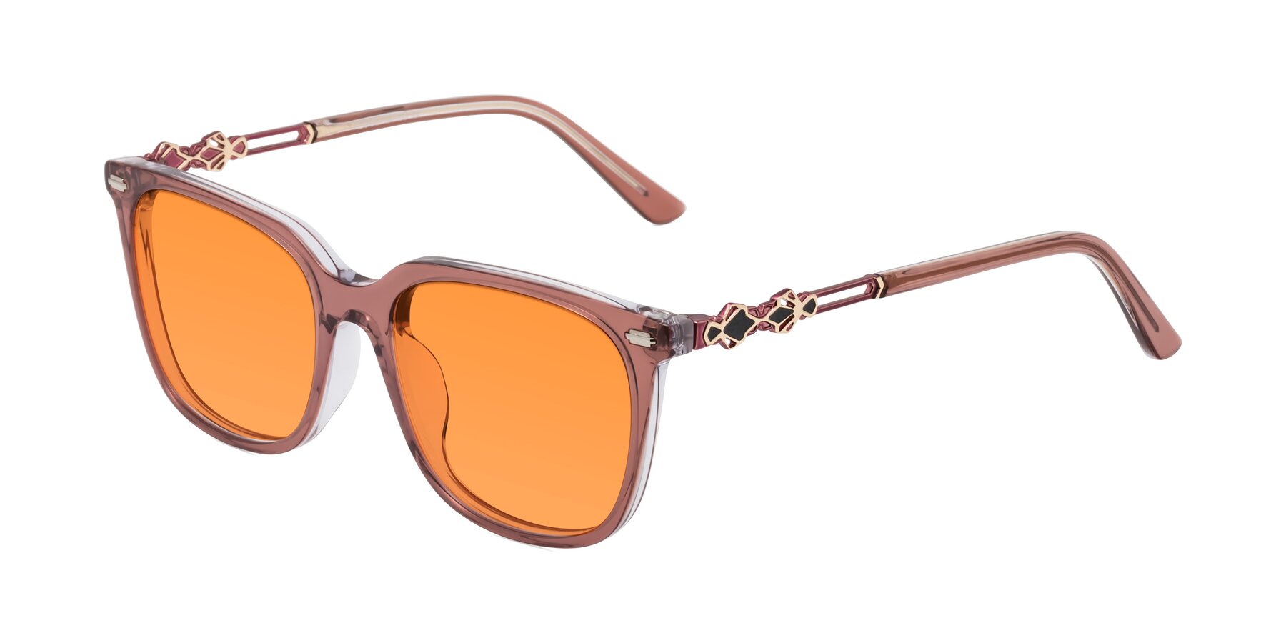 Angle of Dahlia in Mauve Taupe with Orange Tinted Lenses