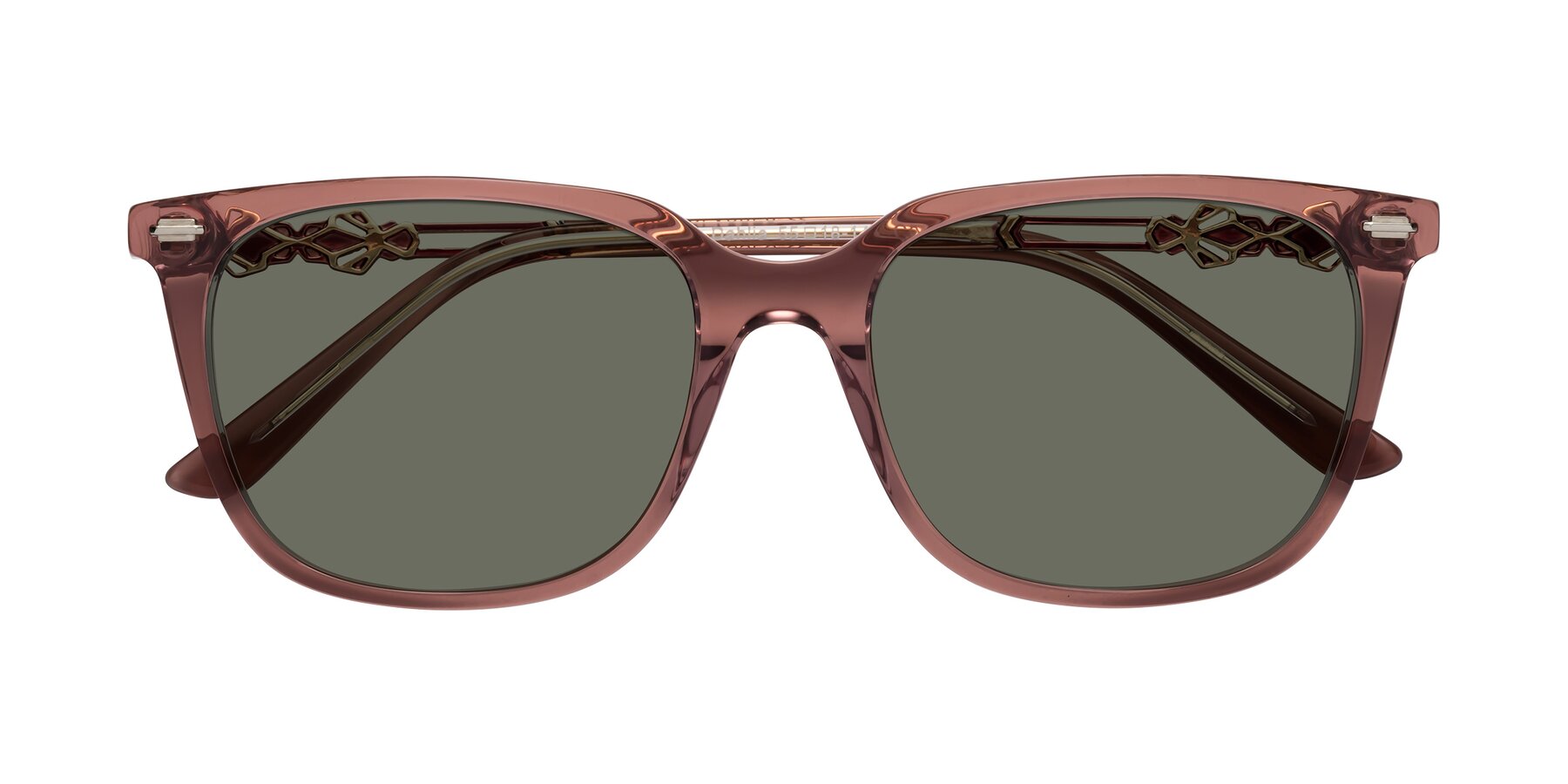 Folded Front of Dahlia in Mauve Taupe with Gray Polarized Lenses