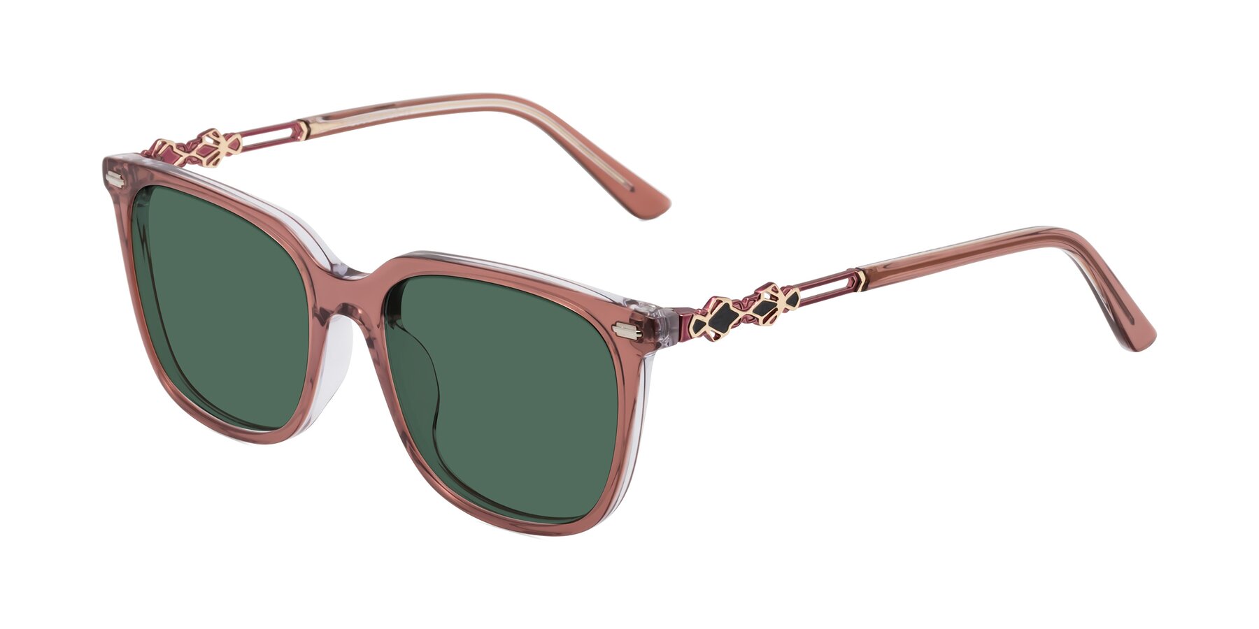 Angle of Dahlia in Mauve Taupe with Green Polarized Lenses