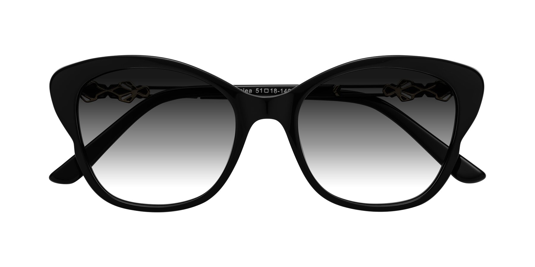 Folded Front of Azalea in Black with Gray Gradient Lenses