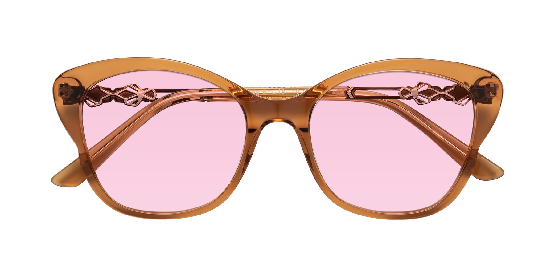 Folded Front of Azalea in Maple Syrup with Light Pink Tinted Lenses