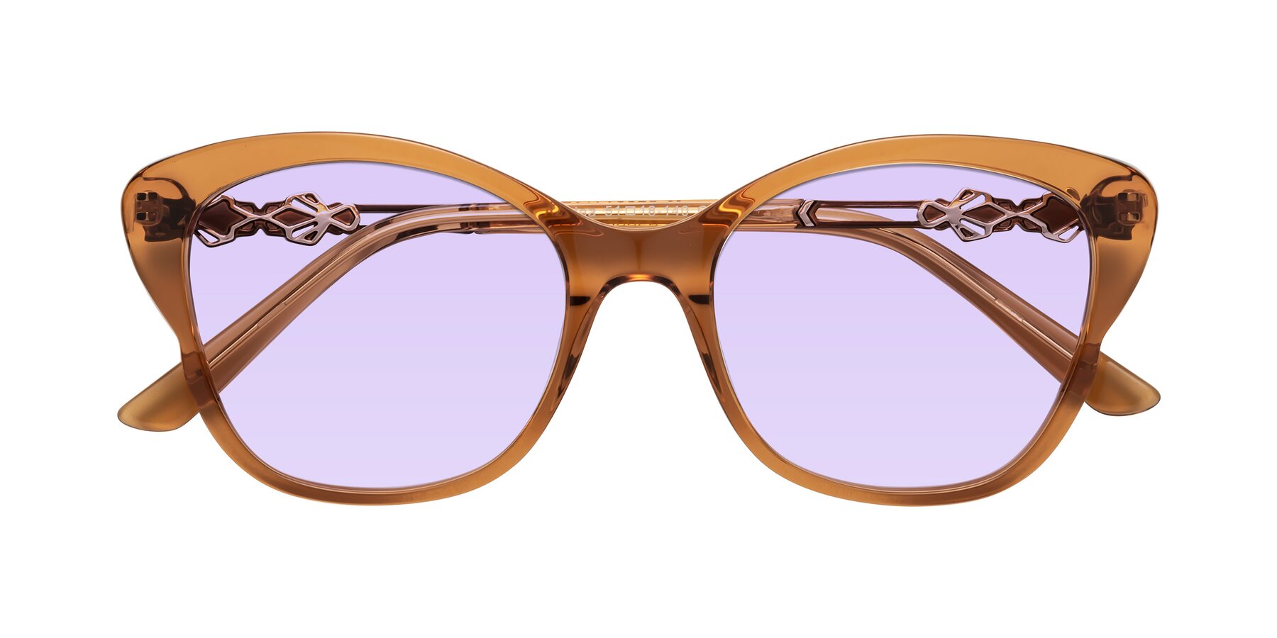 Folded Front of Azalea in Maple Syrup with Light Purple Tinted Lenses