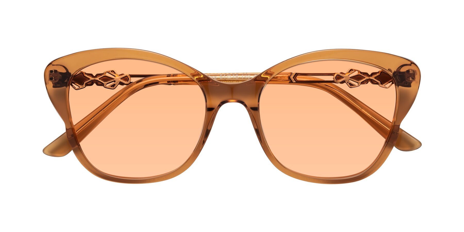 Folded Front of Azalea in Maple Syrup with Light Orange Tinted Lenses