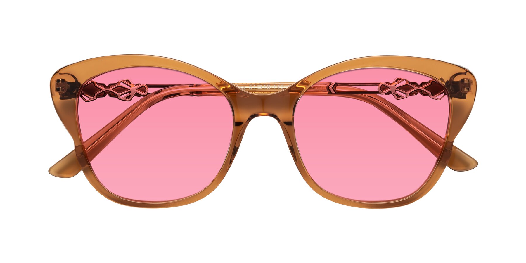 Folded Front of Azalea in Maple Syrup with Pink Tinted Lenses