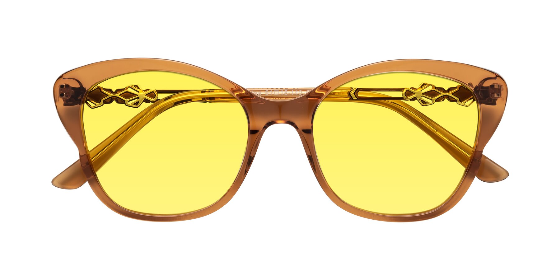 Folded Front of Azalea in Maple Syrup with Medium Yellow Tinted Lenses