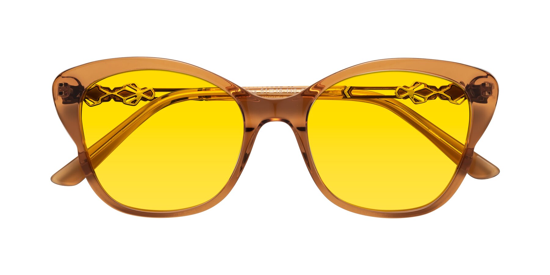 Folded Front of Azalea in Maple Syrup with Yellow Tinted Lenses